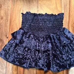 Dark blue velvet skirt